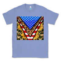 Colony Blue american sunflower and camouflage Classic Tee - AdoDesignShop