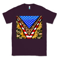 Plum american sunflower and camouflage Classic Tee - AdoDesignShop