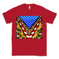 Red american sunflower and camouflage Classic Tee - AdoDesignShop
