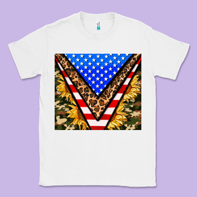 American Sunflower And Camouflage Classic Tee Designed By Adodesignshop