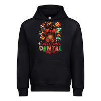 Black Santa's Favorite Dental Assistant Afro Messy Bun Urban Hoodie - texasbilliewilder
