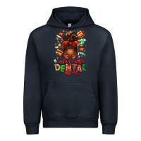 Navy Santa's Favorite Dental Assistant Afro Messy Bun Urban Hoodie - texasbilliewilder