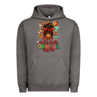 Pigment Tornado Santa's Favorite Dental Assistant Afro Messy Bun Urban Hoodie - texasbilliewilder