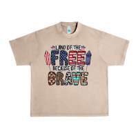 French Oak land of the beacause of the brave Urban Heavy Tee - CowhideDigitalArt