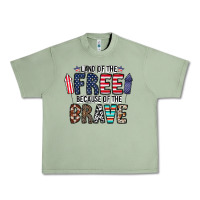 Oil Green land of the beacause of the brave Urban Heavy Tee - CowhideDigitalArt