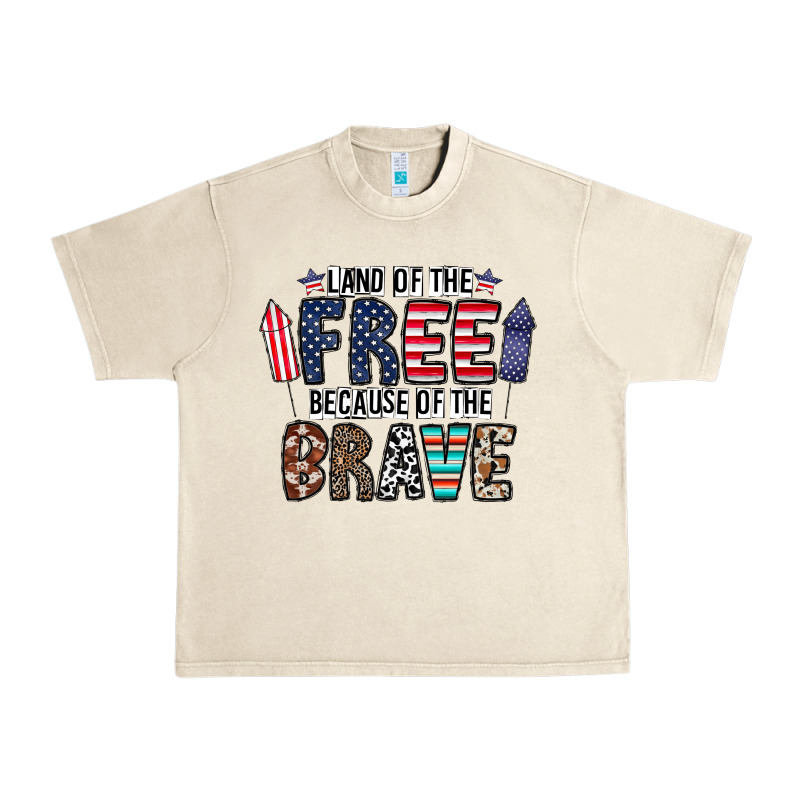 Land Of The Beacause Of The Brave Urban Heavy Tee by CowhideDigitalArt | Teevron