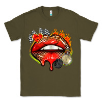 Army Green race lips Classic Tee - AdoDesignShop