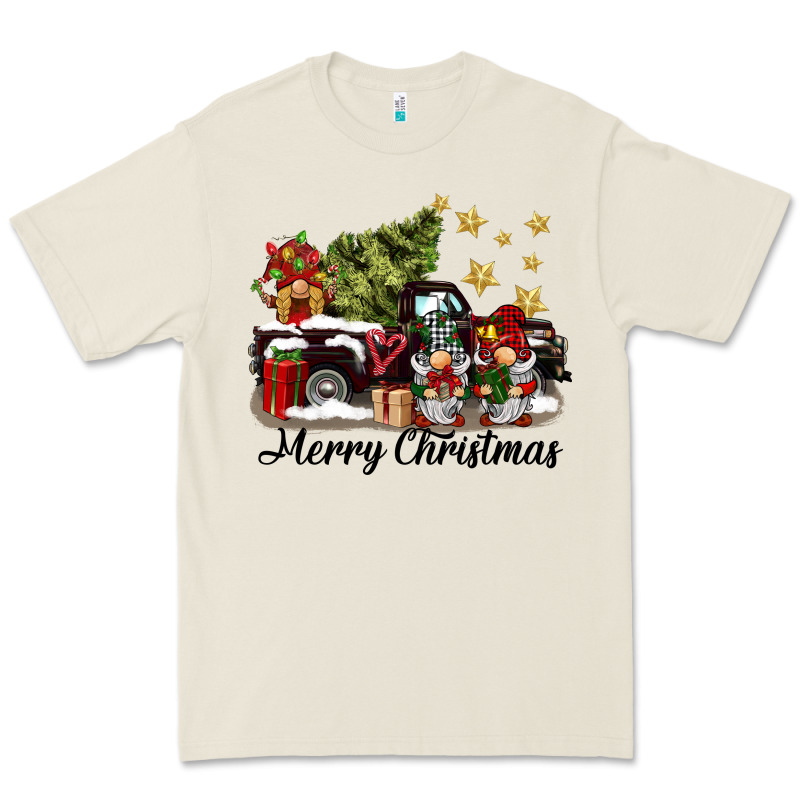 Merry Christmas Gnomes Truck Premium Tee by BarkalooDesign | Teevron
