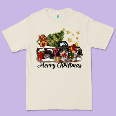 Merry Christmas Gnomes Truck Premium Tee Designed By Barkaloodesign