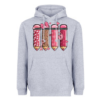 Heather Grey valentine' day teacher school pencils Heavyweight Hoodie - MaliasSmallBusiness