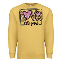 Antique Gold love like jesus Premium Sweatshirt - MaliasSmallBusiness