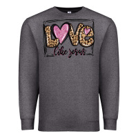 Charcoal Heather love like jesus Premium Sweatshirt - MaliasSmallBusiness