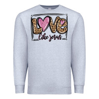 Heather Grey love like jesus Premium Sweatshirt - MaliasSmallBusiness