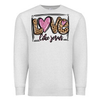 Oatmeal Heather love like jesus Premium Sweatshirt - MaliasSmallBusiness