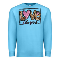 Ocean Blue love like jesus Premium Sweatshirt - MaliasSmallBusiness