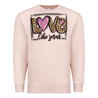 Pale Pink love like jesus Premium Sweatshirt - MaliasSmallBusiness
