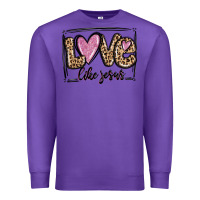 Purple love like jesus Premium Sweatshirt - MaliasSmallBusiness