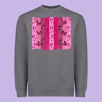 Breast Cancer Brushstrokes Heavyweight Sweatshirt Designed By Texasbilliewilder