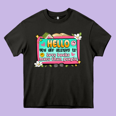 Hello You Are Allowed To Love Books More Than Peop Heavy Core Tee Designed By Artiststas