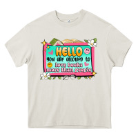 Cream hello you are allowed to love books more than peop Heavy Core Tee - Artiststas