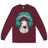 Burgundy calf indian headdress Long Sleeve Tee - JahusDesignShop