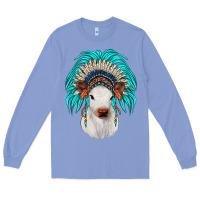 Colony Blue calf indian headdress Long Sleeve Tee - JahusDesignShop