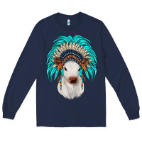 Navy calf indian headdress Long Sleeve Tee - JahusDesignShop
