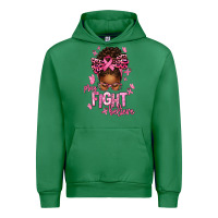 Emerald pray fight believe breast cancer afro messy Urban Hoodie - texasbilliewilder