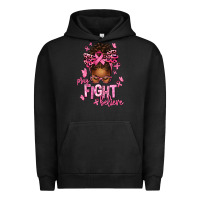 Pigment Black pray fight believe breast cancer afro messy Urban Hoodie - texasbilliewilder