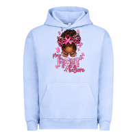 Pigment Grape Ice pray fight believe breast cancer afro messy Urban Hoodie - texasbilliewilder