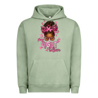 Pigment Oil Green pray fight believe breast cancer afro messy Urban Hoodie - texasbilliewilder