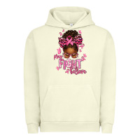 Pigment Pistachio pray fight believe breast cancer afro messy Urban Hoodie - texasbilliewilder