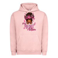 Pigment Salmon pray fight believe breast cancer afro messy Urban Hoodie - texasbilliewilder