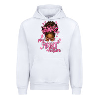 White pray fight believe breast cancer afro messy Urban Hoodie - texasbilliewilder
