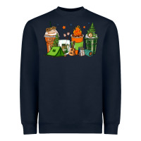 Navy camping coffee cups Heavyweight Sweatshirt - Zillion Design Studio