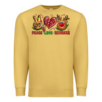 Antique Gold peace love reindeer christmas Premium Sweatshirt - NancyCooperArtShop