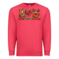 Cardinal peace love reindeer christmas Premium Sweatshirt - NancyCooperArtShop