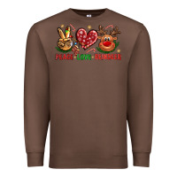 Chestnut peace love reindeer christmas Premium Sweatshirt - NancyCooperArtShop