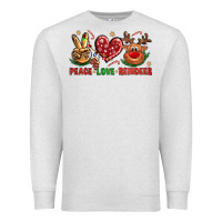 Oatmeal Heather peace love reindeer christmas Premium Sweatshirt - NancyCooperArtShop