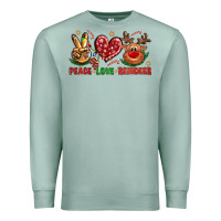 Peace Love Reindeer Christmas Premium Sweatshirt | Teevron