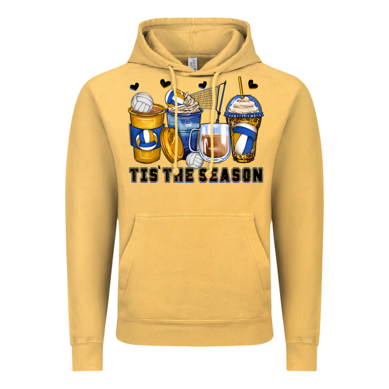 Tis' The Season Volleyball Coffee Cups Vintage Hoodie by Zillion Design Studio | Teevron