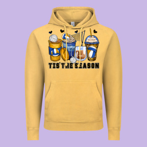 Tis' The Season Volleyball Coffee Cups Vintage Hoodie Designed By Zillion Design Studio