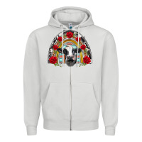 Dove Grey black and white baby cow floral rose rainbow Zipper Hoodie - BarkalooDesign