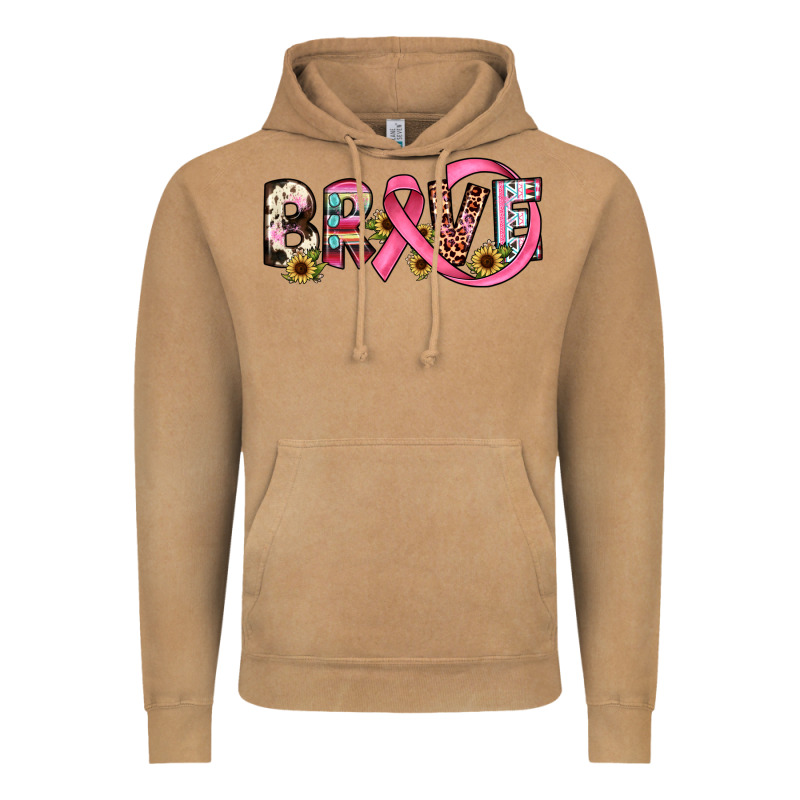 Brave Cancer Awareness Ribbon Vintage Hoodie by JahusDesignShop | Teevron
