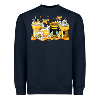 Navy bumble bee coffee cups Heavyweight Sweatshirt - Zillion Design Studio