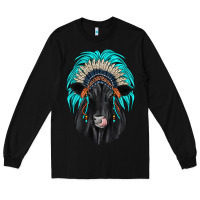 Black black angus indian headdress Long Sleeve Tee - JahusDesignShop