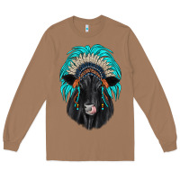 Toasted Coconut black angus indian headdress Long Sleeve Tee - JahusDesignShop
