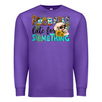 Purple probably late for something Premium Sweatshirt - NancyCooperArtShop