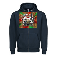 Navy merry Christmas heifer Zipper Hoodie - Jasminsmagicworld