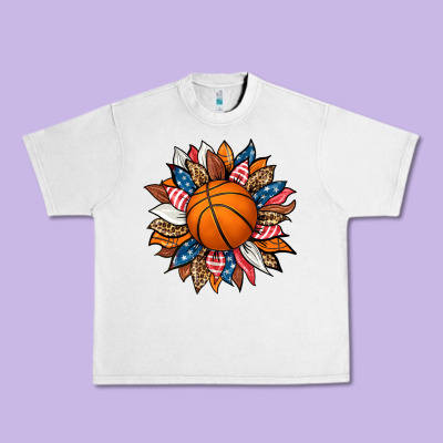 Basketball Sunflower Urban Heavy Tee Designed By Hra Design Shop
